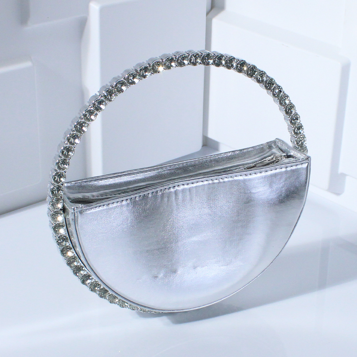 New Diamond Series Designer Luxury Brand High Quality Inlaid Diamond Fashion Banquet Handbag High End Small Women's Bag Crescent Bag Wallet Makeu