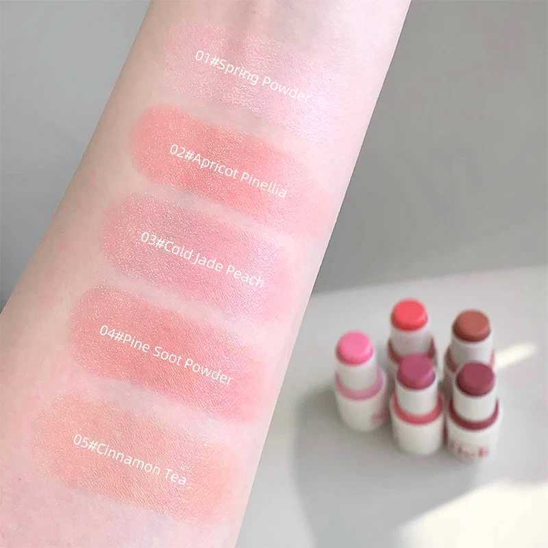 Smooth Blush Stick Low Saturation Cheek Tint Makeup Long-lasting Waterproof Natural Pink Brightening Expanding Color Rouge StickXJ250508