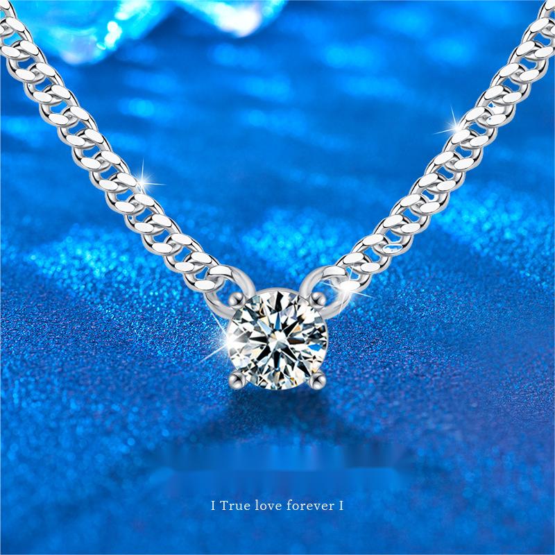 Moissanite Cuban Link Necklace for Men, 925 Silver Chain, No Tarnish, Amazon Bestseller, with Pendant, Luxury Lockets