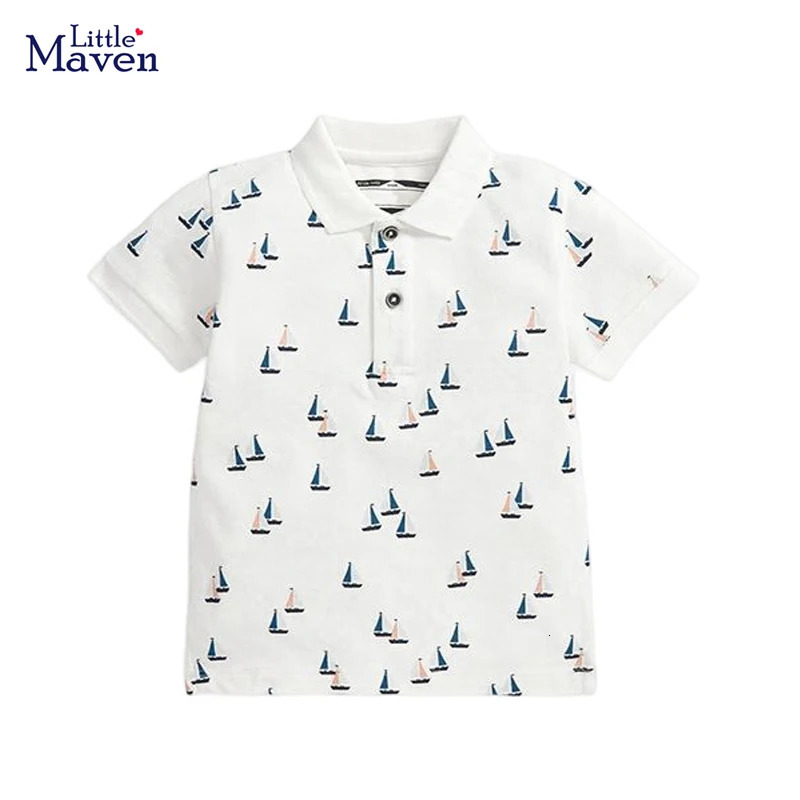 Little maven Boys Polo Shirts Childrens t shirts Summer Kids School Polo Shirts Solid White Colors Boys Casual Clothes 250508
