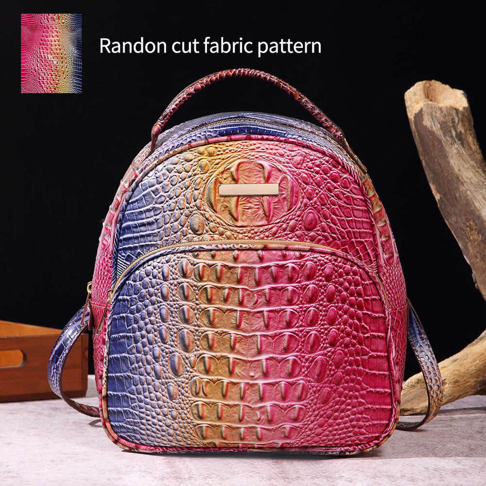 Handheld Double Shoulder Women's Bag Multi Color Crocodile Pattern Brahman