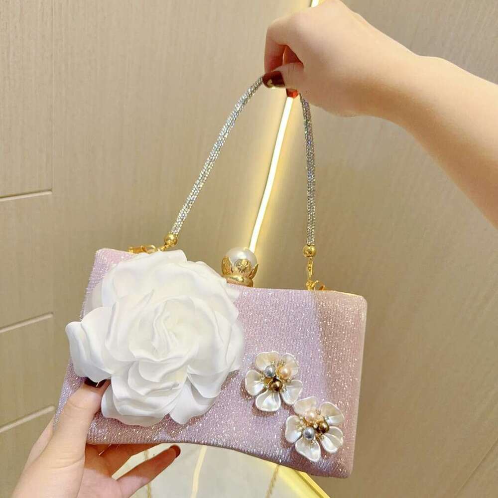 Dinner Bag Dinner Bag New Exquisite Pearl Flower Crossbody Evening Small Handbag Handheld Bag Banquet Dress Bag KQ KQ