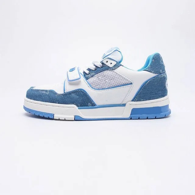 Designer shoes Embossed Sneaker white black sky blue abloh green denim pink red luxurys Virgil mens casual sneakers trainers
