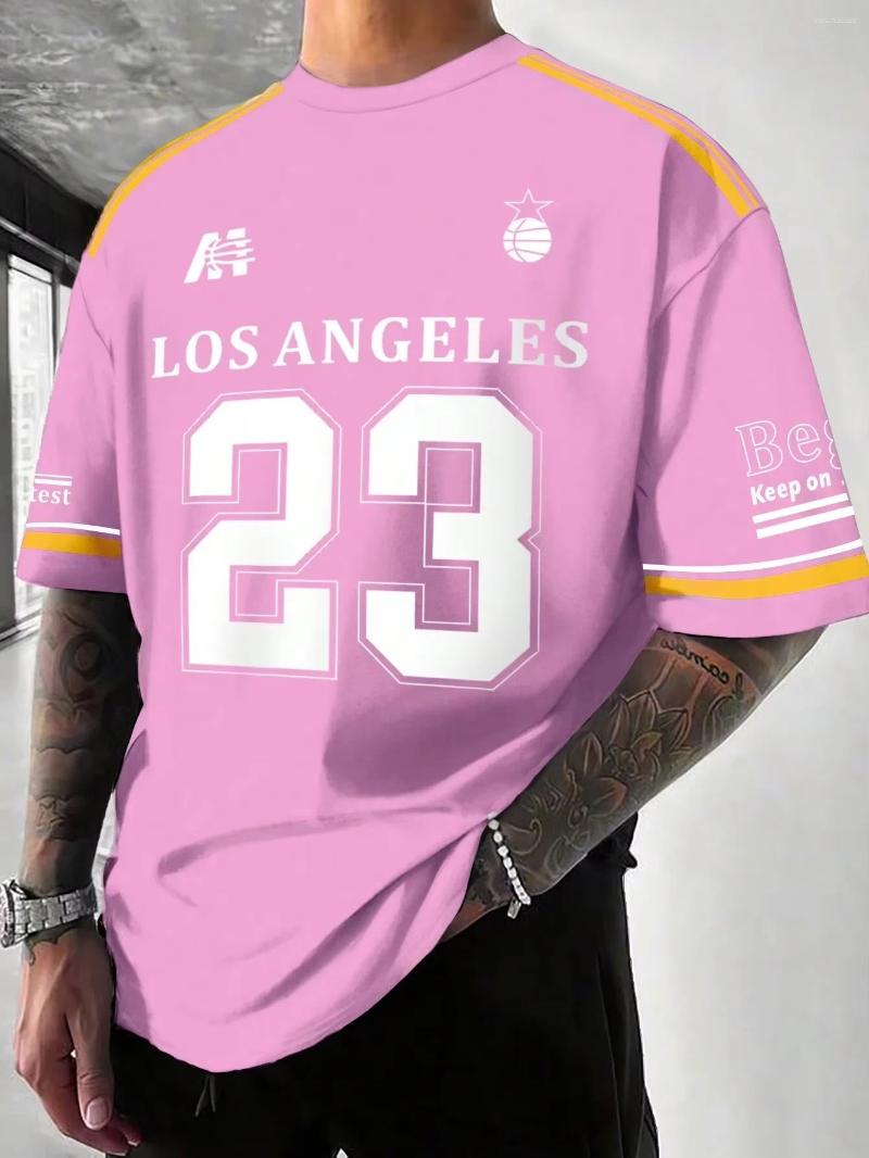Mens T Shirts Los Angeles Print Graphic T-Shirt Short Sleeve Sports Womens Unisex Casual Daily Wear Summer Racing