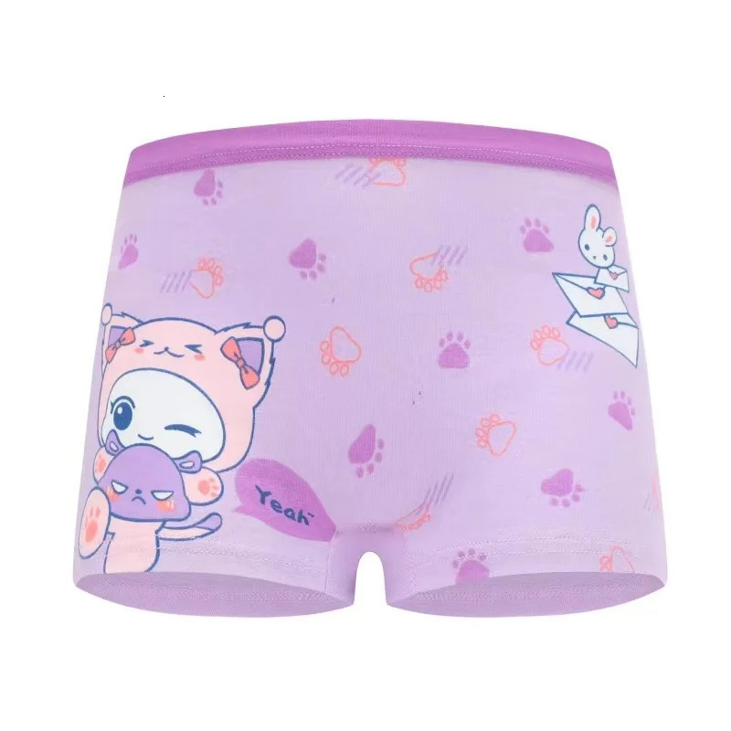 4 Pack Cotton Girls Panties Cute Character Cartoon Childrens Underwear Washable Soft Kids Boxer Briefs 2-9T Girl Boyshort 250508