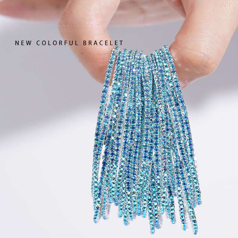 dia studded elastic single row colorful rhinestone womens grip chain full dia bracelet personalized and creative