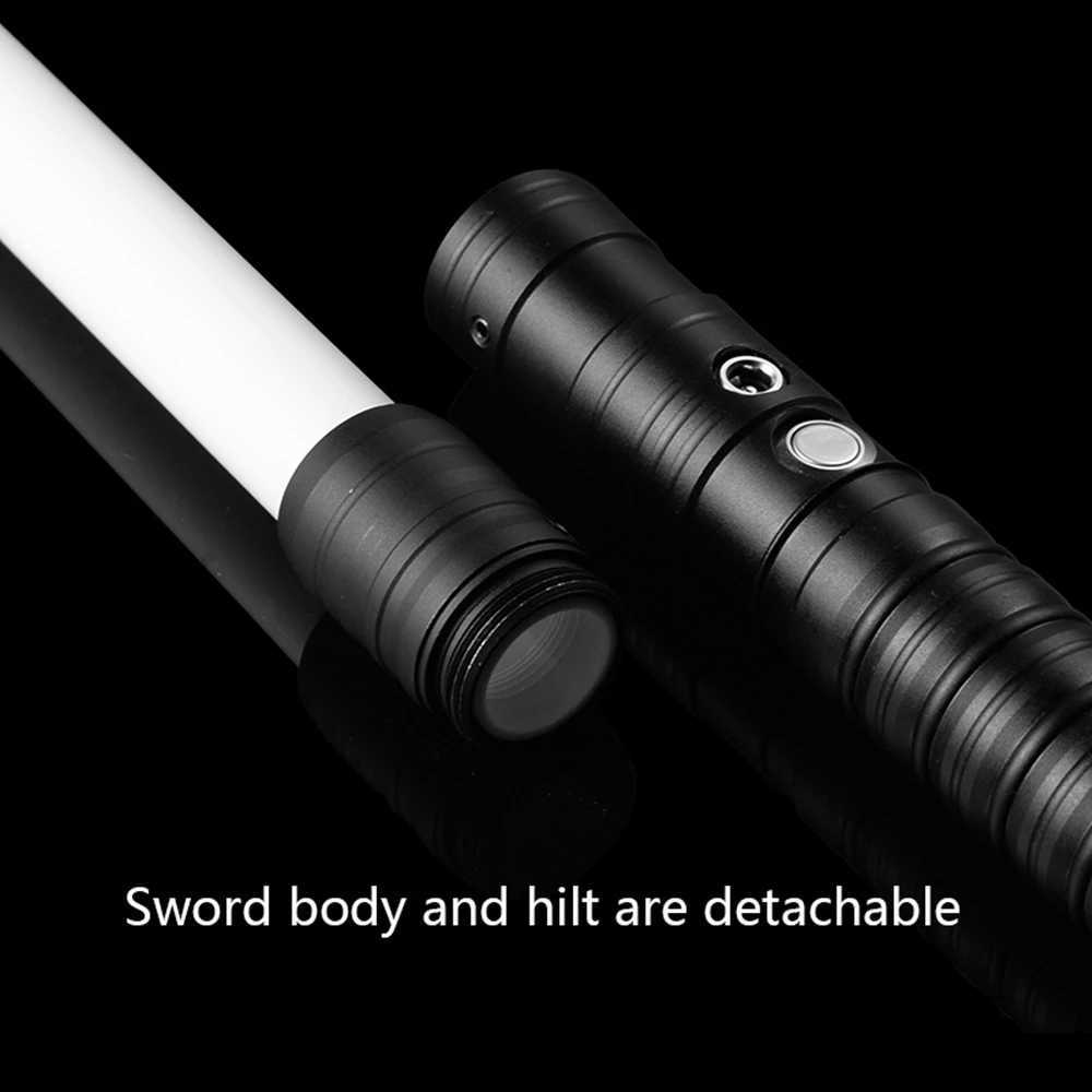 RGB lightsaber 14 color changing metal handle laser sword toy with gravity sensing sound effect role-playing laser sword toy T250508