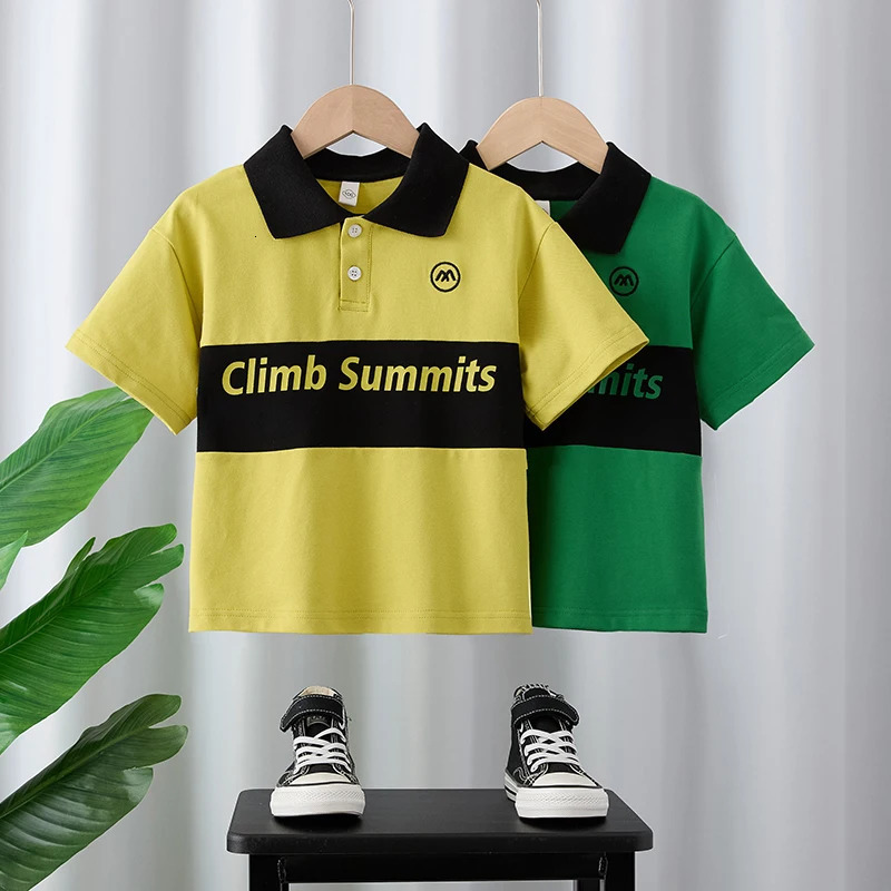 Summer Kids POLO Shirt. Lapel short sleeves. INS style. For baby boys S/M/L. Comfy breathable. 250508