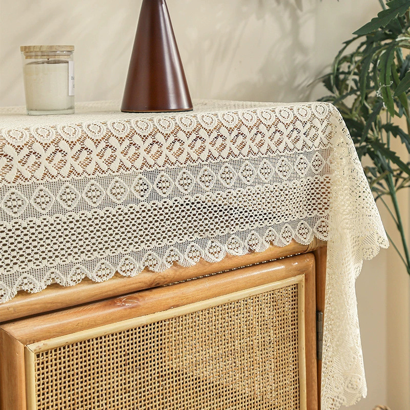 XX0370 French lace sideboard tablecloth hollow lace decorative rectangular tablecloth cover cloth high-grade coffee table cloth