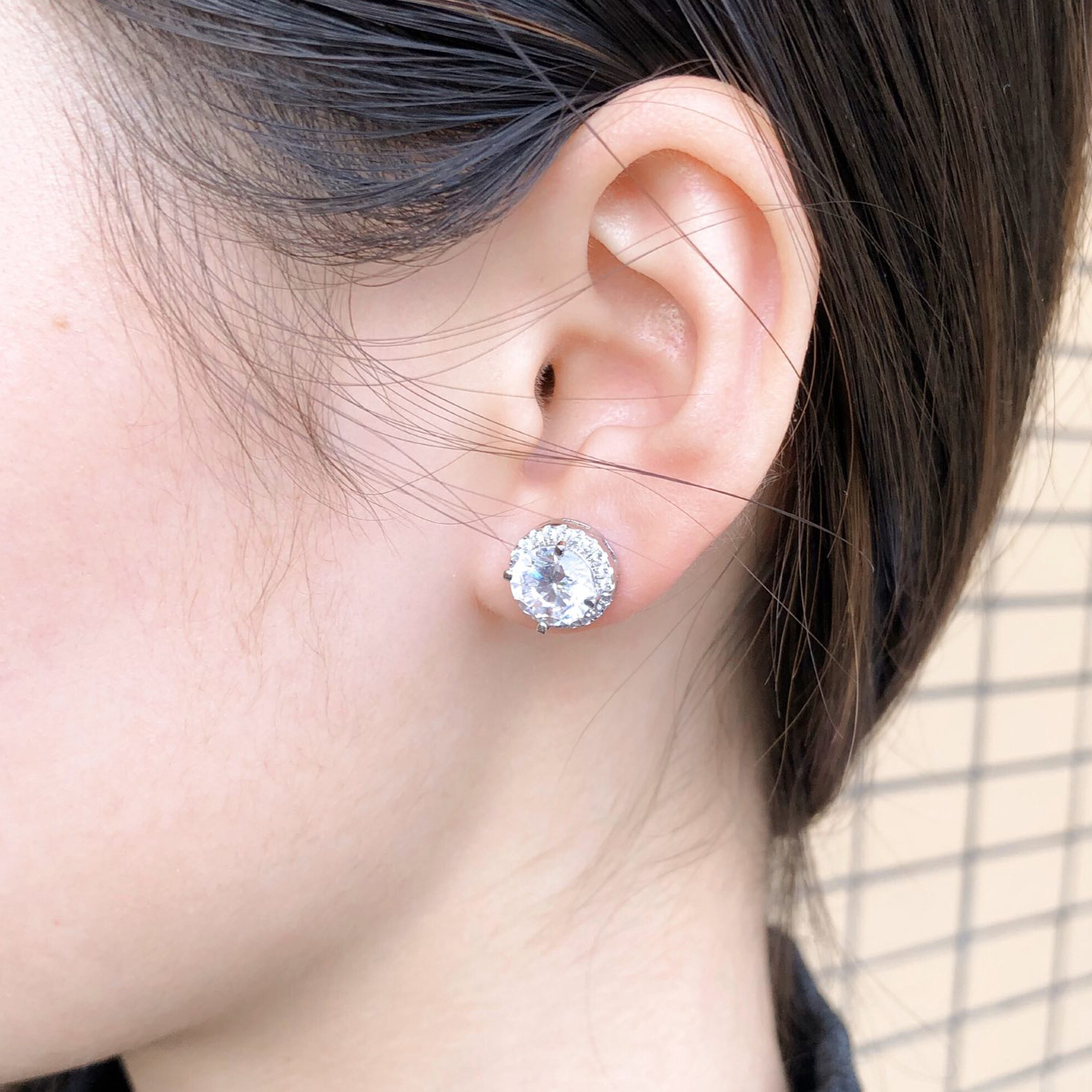 Moissan drill stud earrings VS grade ADITA earrings necklace jewelry set 925 silver material top quality Never fade E003