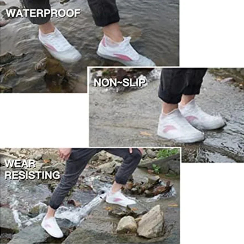 2 waterproof and anti slip silicone shoes high elasticity wearresistant neutral rain boots suitable for outdoor rainy reusable shoe covers 250428s