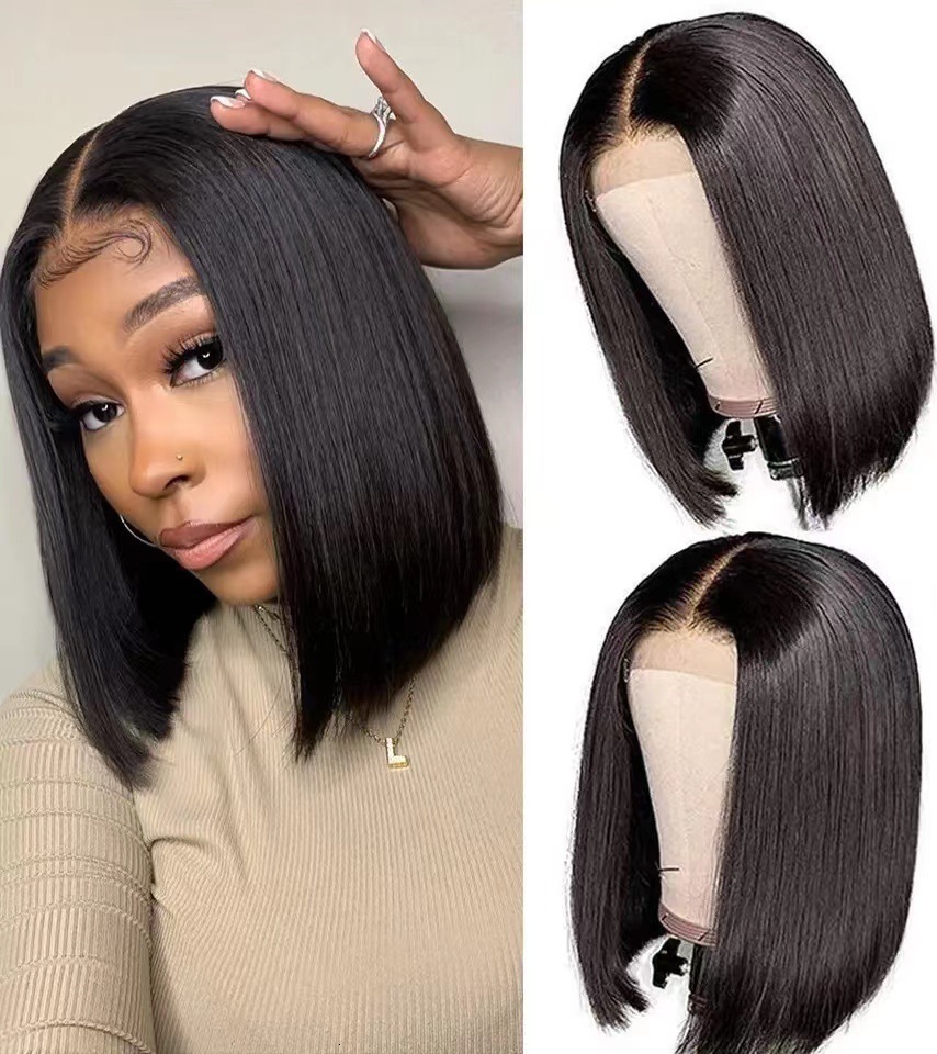 womens Wig fashionable bob head wig split bob head synthetic high-temperature silk