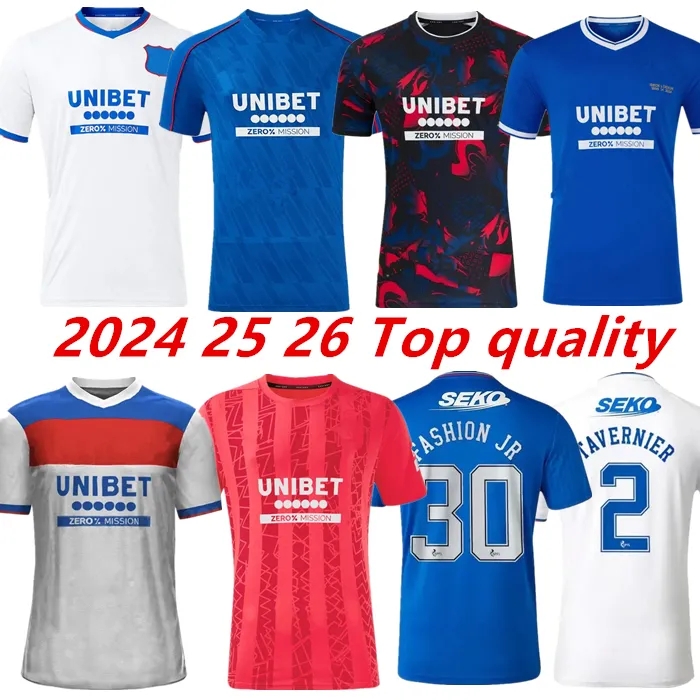 24 25 RangersS fc soccer jersey 2025 2026 Glasgow COLAK ROOFE LUNDSTRAM HAGI BARKER MORELOS KENT TILLMAN FC FASHION JR Football Shirt men kids kit