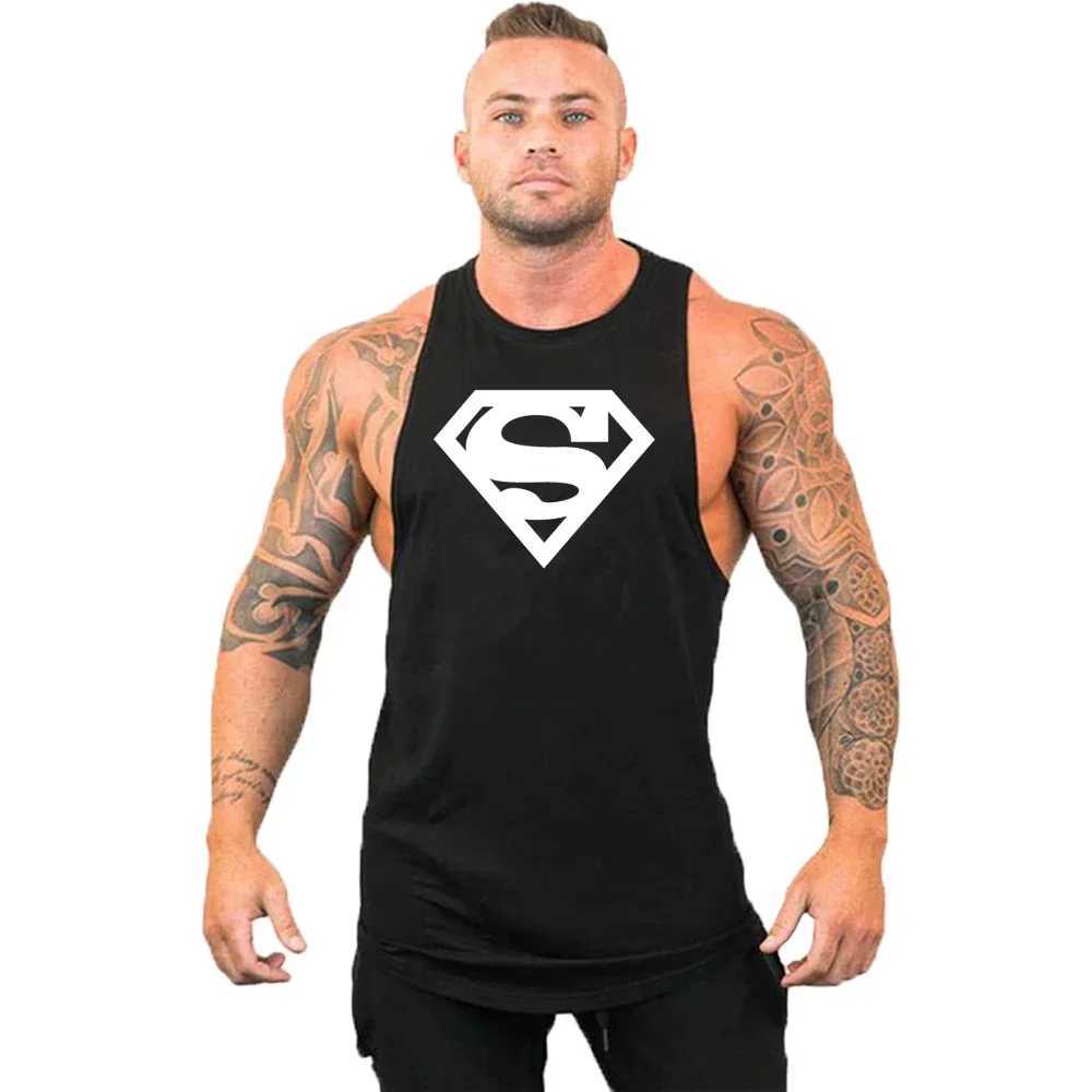 Mens Bodybuilding Clothing Cotton Sleeveless Shirt Brand Gym Stringer Tank Top Mens Fitness Vest Singlet Sportwear Workout Tanktop W250508