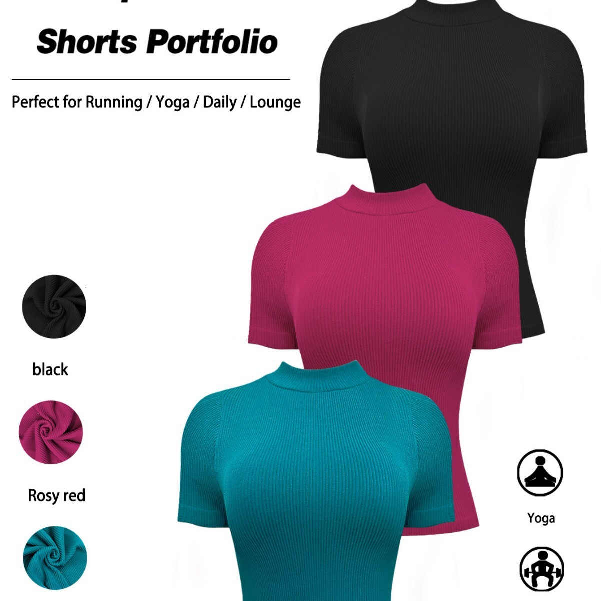 Spring and summer new short sleeved women's nude slimming high elasticity sports yoga T-shirt casual solid color fitness suit