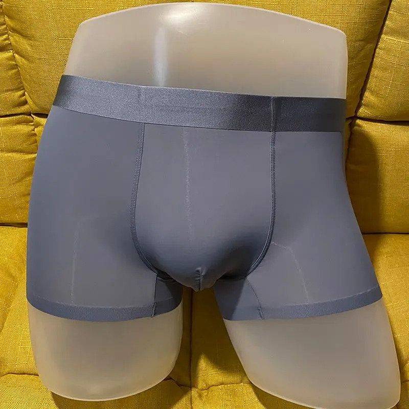 High quality mens ice silk underwear summer thin breathable seamless sexy plus size boxing shorts 250430Z
