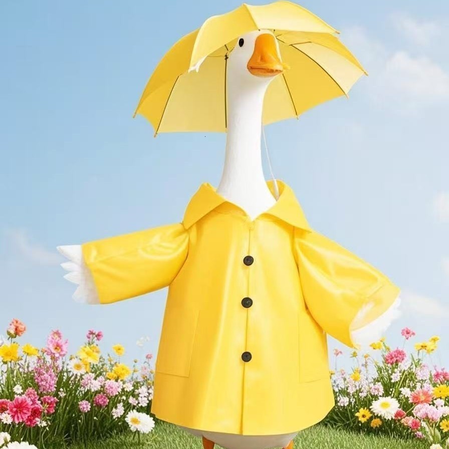 Raincoat style goose shaped clothes porch goose clothes courtyard goose outfit set 250508