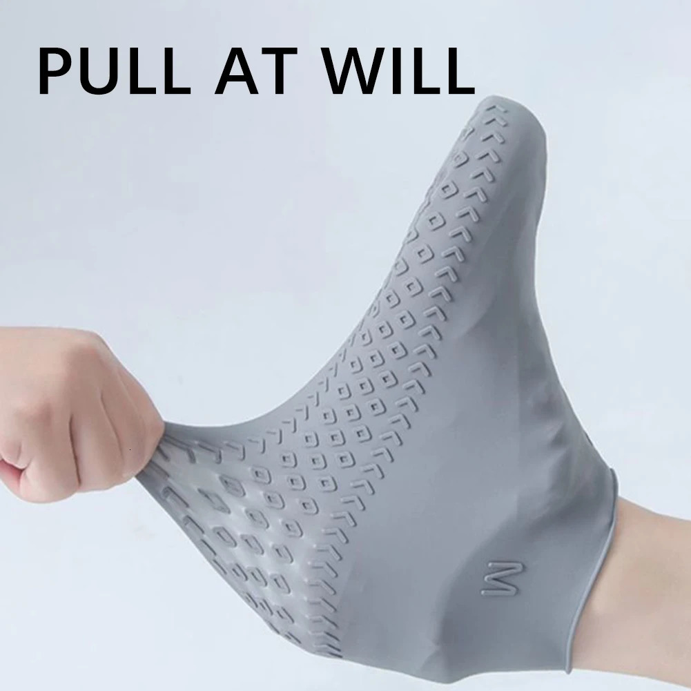 2 pairs of silicone shoe covers waterproof wearresistant rainproof protectors anti slip boots reusable rubber 250428s