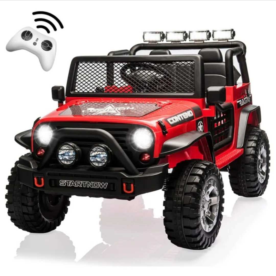 2 Seater Kids Ride on Truck Car 12V Battery Powered Electric Vehicle for Kids w/Remote Spring Suspension LED Light 3 Speeds z250508