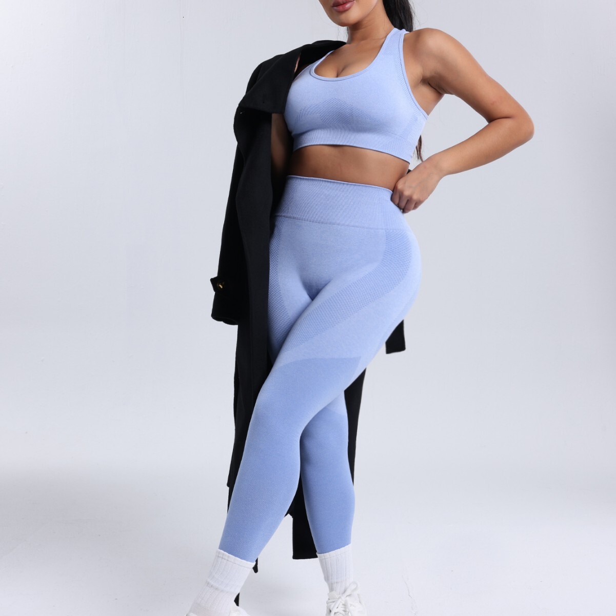 Wind solid color single piece sports bra outdoor running training yoga fitness tight fitting quick drying underwear for women