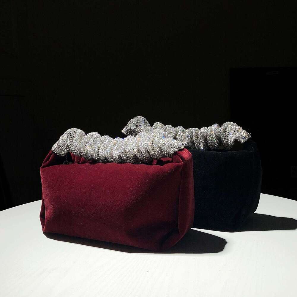 Dinner Bag New Internet Celebrity Instagram Velvet Set Banquet With Diamond Handheld King Bag KQ