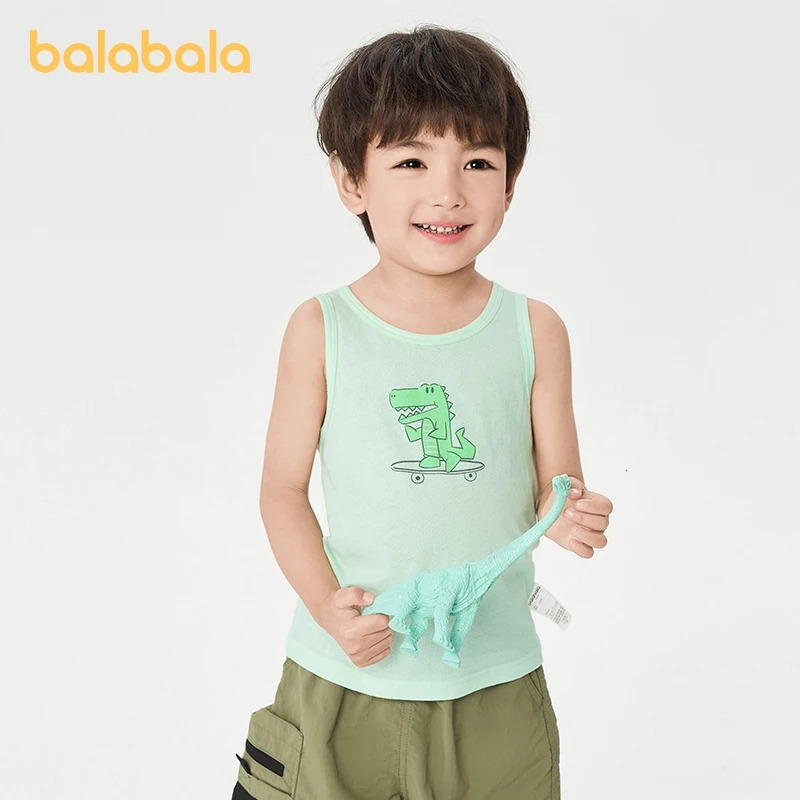 Balabala Vest Girls Base Layer Summer Sleeveless Strap Home Wear Infants Toddlers Pure Cotton a Set of Two Pieces 250508