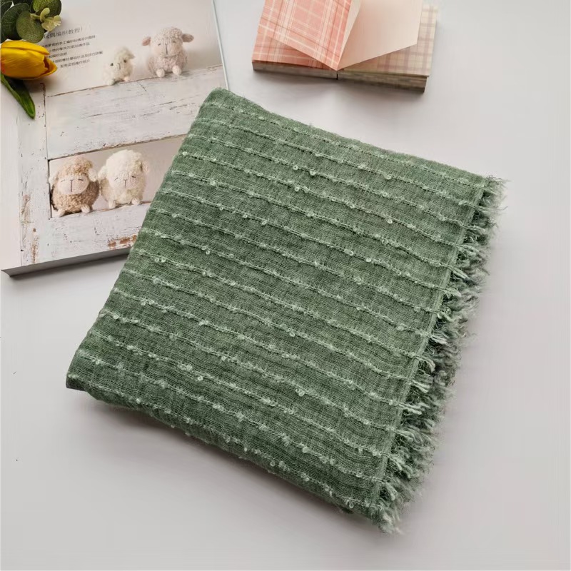 T661 new polyester-cotton blended dirty-dyed scarf retro ethnic long ladies shawl summer sunscreen scarf