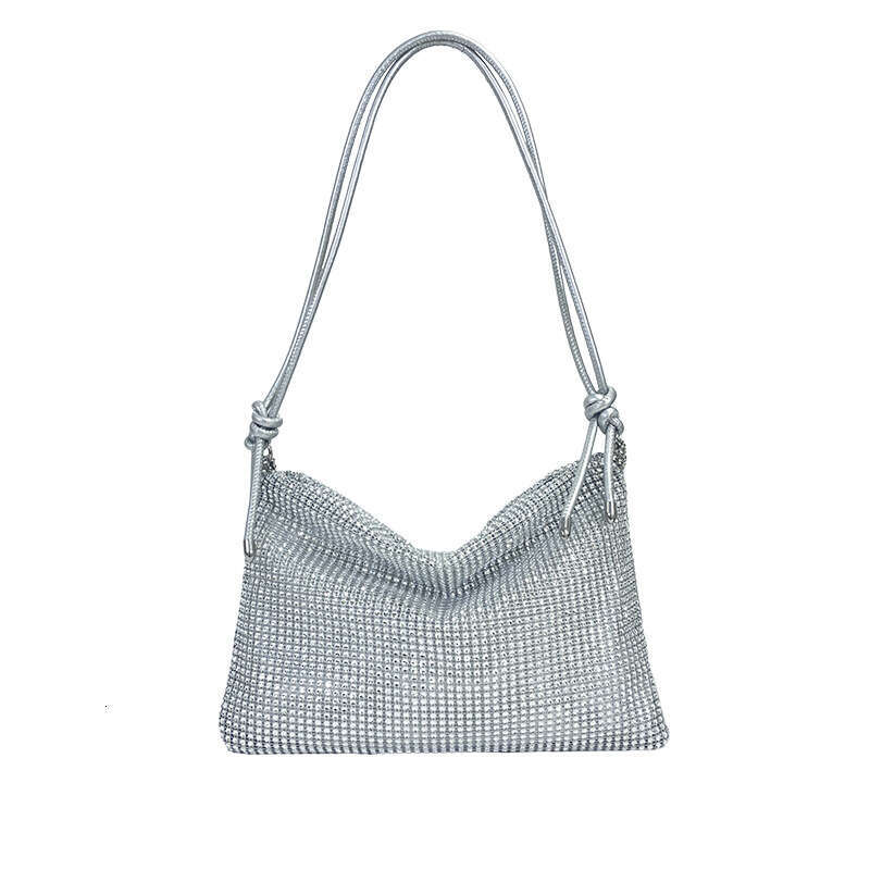 Dinner Bag Dinner Bag Fashionable High Quality Mesh Diamond Small Square New Item Niche Single Shoulder Crossbody Bag Simple Underarm Versatile Women 