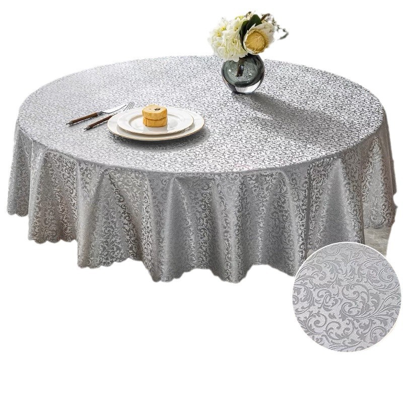 XX0374 high-grade waterproof, oil-proof, scalding-proof and washable tablecloth for restaurants, household use, round PU tablecloth for hotels, dirt-r