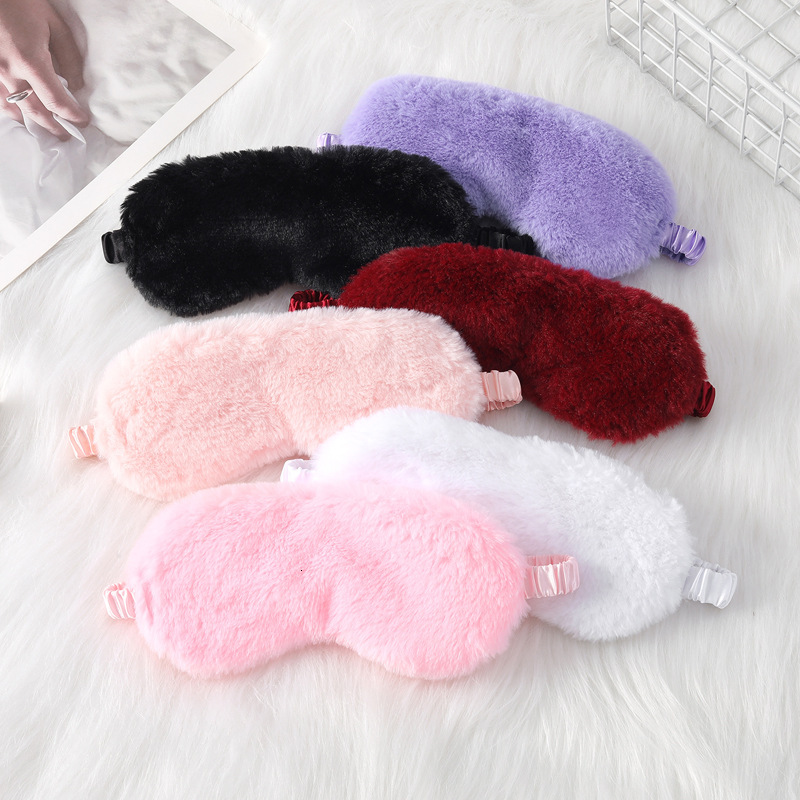 Little rabbit hair blackout sleep plush breathable imitation silk autumn and winter skin friendly eye mask