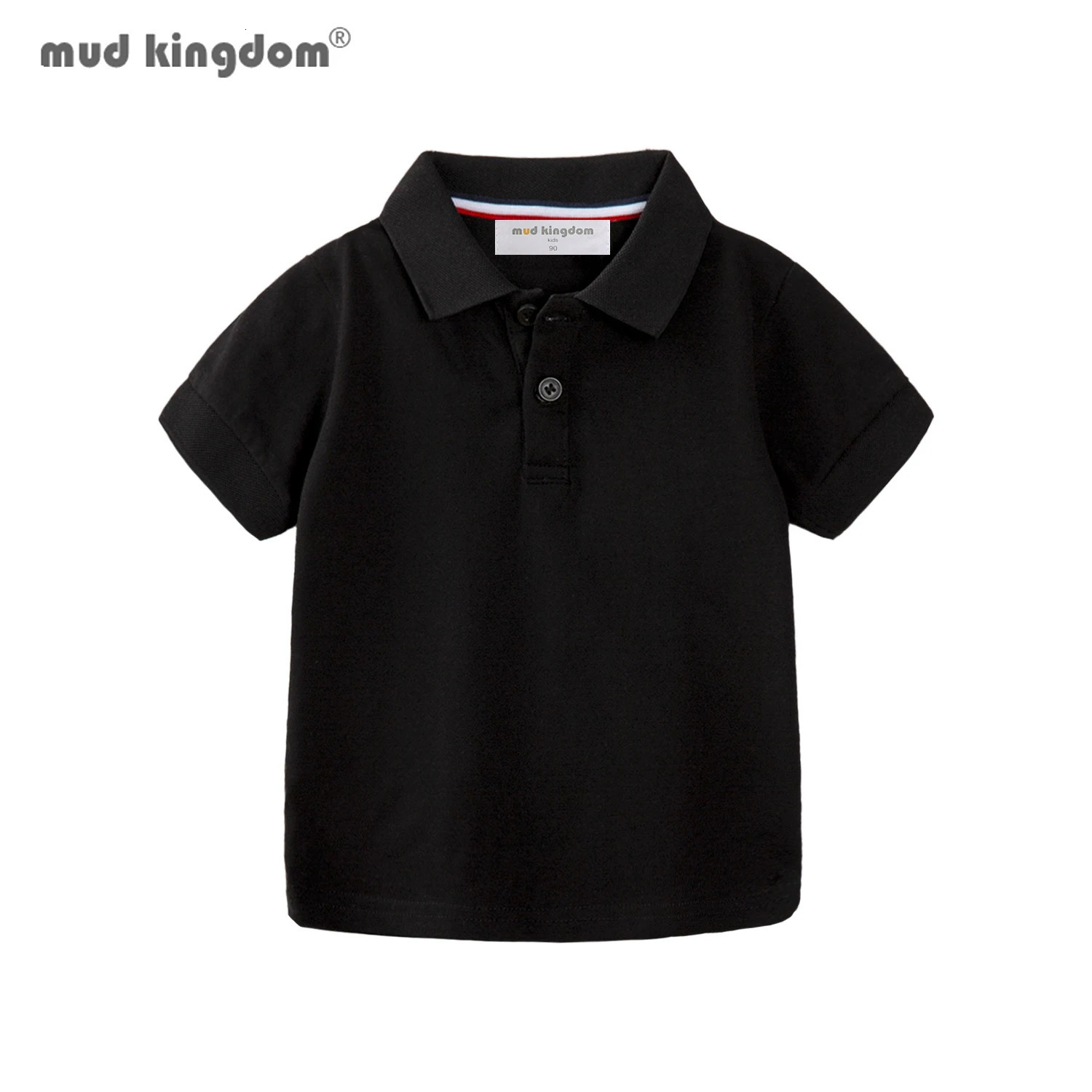 Mudkingdom Boys Pique Polo Shirts Plain Solid Short Sleeve Uniform T-shirts Collared Cotton Tops for Children School Clothes 250508