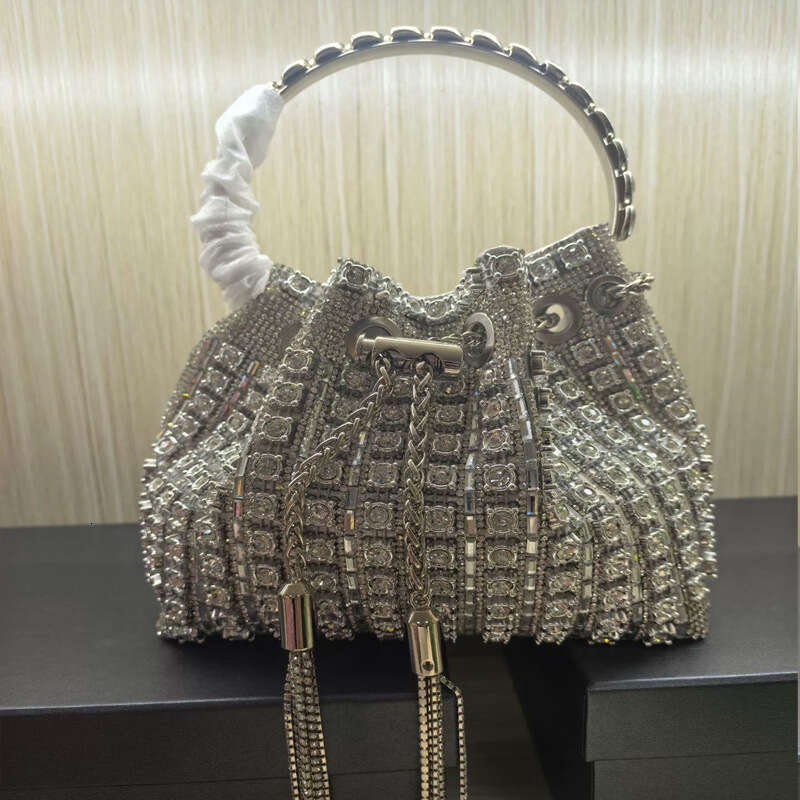 Dinner Bag Dinner Bag Banquet Temperament Inlaid Handbag Chain Simple And Fashionable Full Diamond Bucket Bag KQ KQ