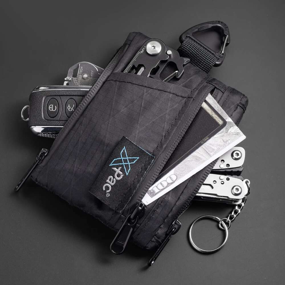 5-Pocket Multi X-PAC Wallet Small Keychain Coin with YKK Zipper EDC Pocket Organizer Utility Pouch for Cards