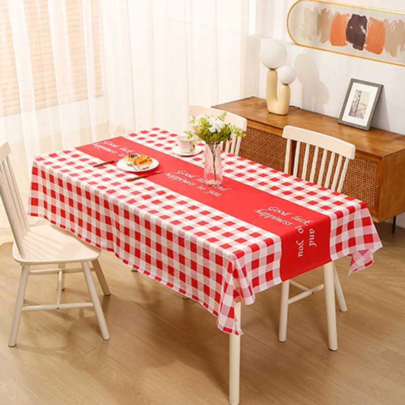 XX0371 Factory direct sale waterproof and oil-proof wash-free high-grade dirty picnic home modern style PEVA anti-scalding plaid tablecloth