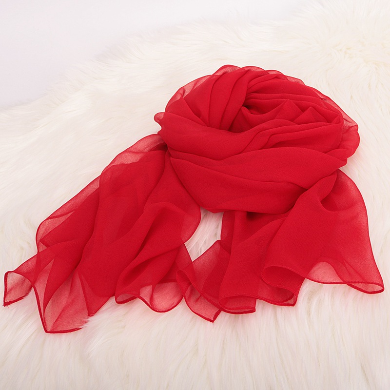 K657 Geogette solid color scarf light and soft practice etiquette scarf square dance yoga body catwalk scarf