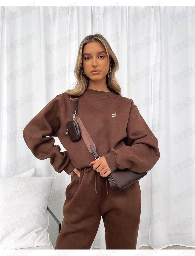 Designer Hoodie Women Sport Fitness Free Shipping Tracksuit 2pcs Letters Print Long Sleeve Bandage Tops Sets Skinny Long Sweat Pants Sets Hoodie CRD2505082