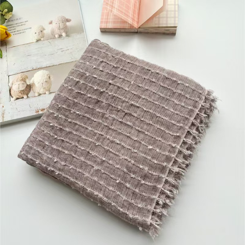 T661 new polyester-cotton blended dirty-dyed scarf retro ethnic long ladies shawl summer sunscreen scarf