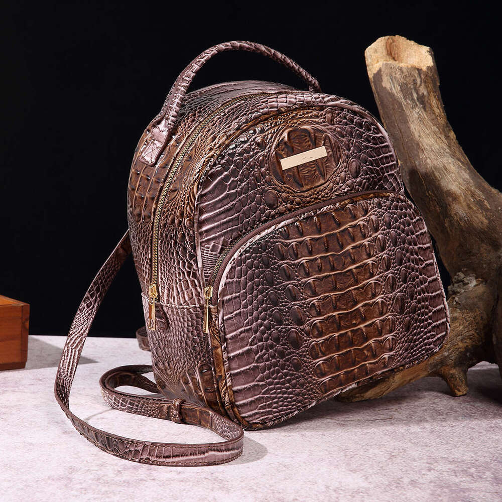 Handheld Double Shoulder Women's Bag Multi Color Crocodile Pattern Brahman