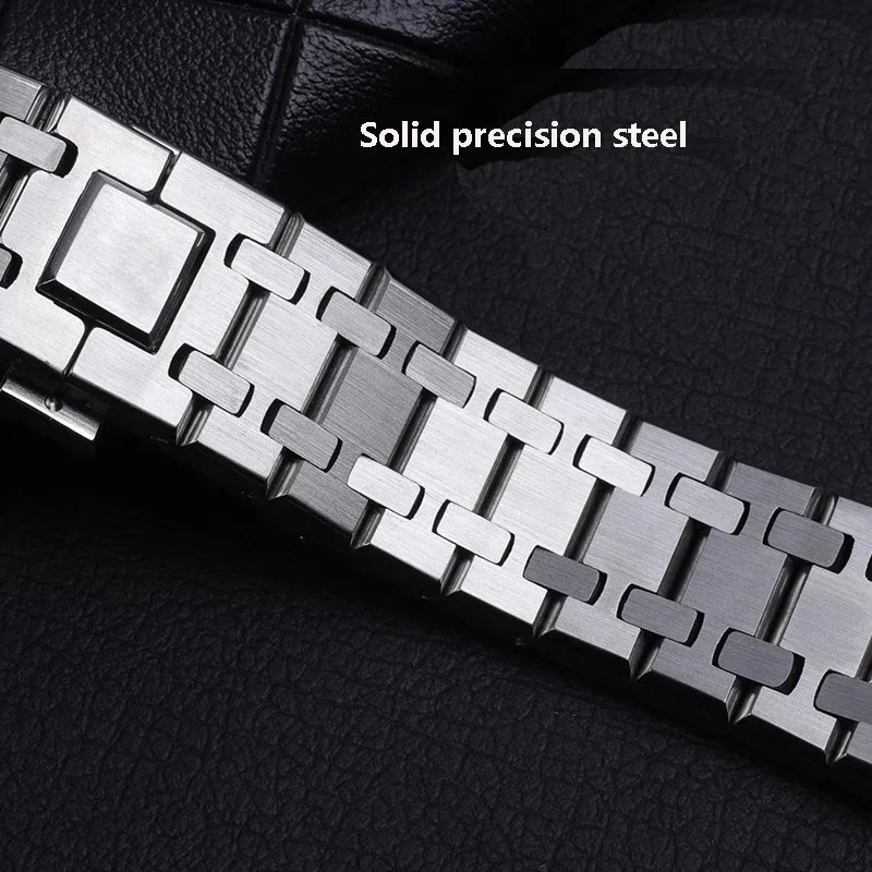 Watchband 21mm 26mm Men Women Full Stainless Steel Bracelet For AP 15400 26331 15500 Watch Strap Folding Buckle 250411ww - view 4