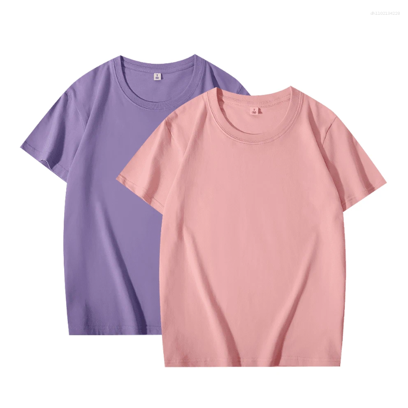 VIP payment link Men's T Shirts 2pcs Solid Color T-shirt Cotton Men Women White O-Neck Loose Short-sleeved Basic Models All-match Couple Tops Bla