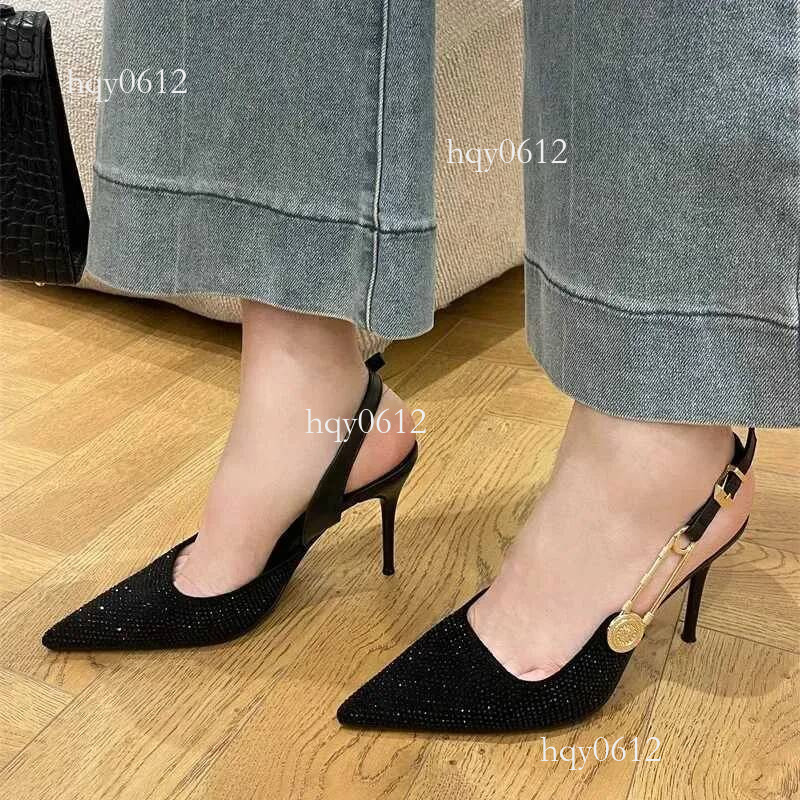 designer Designer Pointed High Heels Rhinestone Party Dress Sandals 2024 Fashion Elegant Sexy Office Gladiator Women PumpsC241012