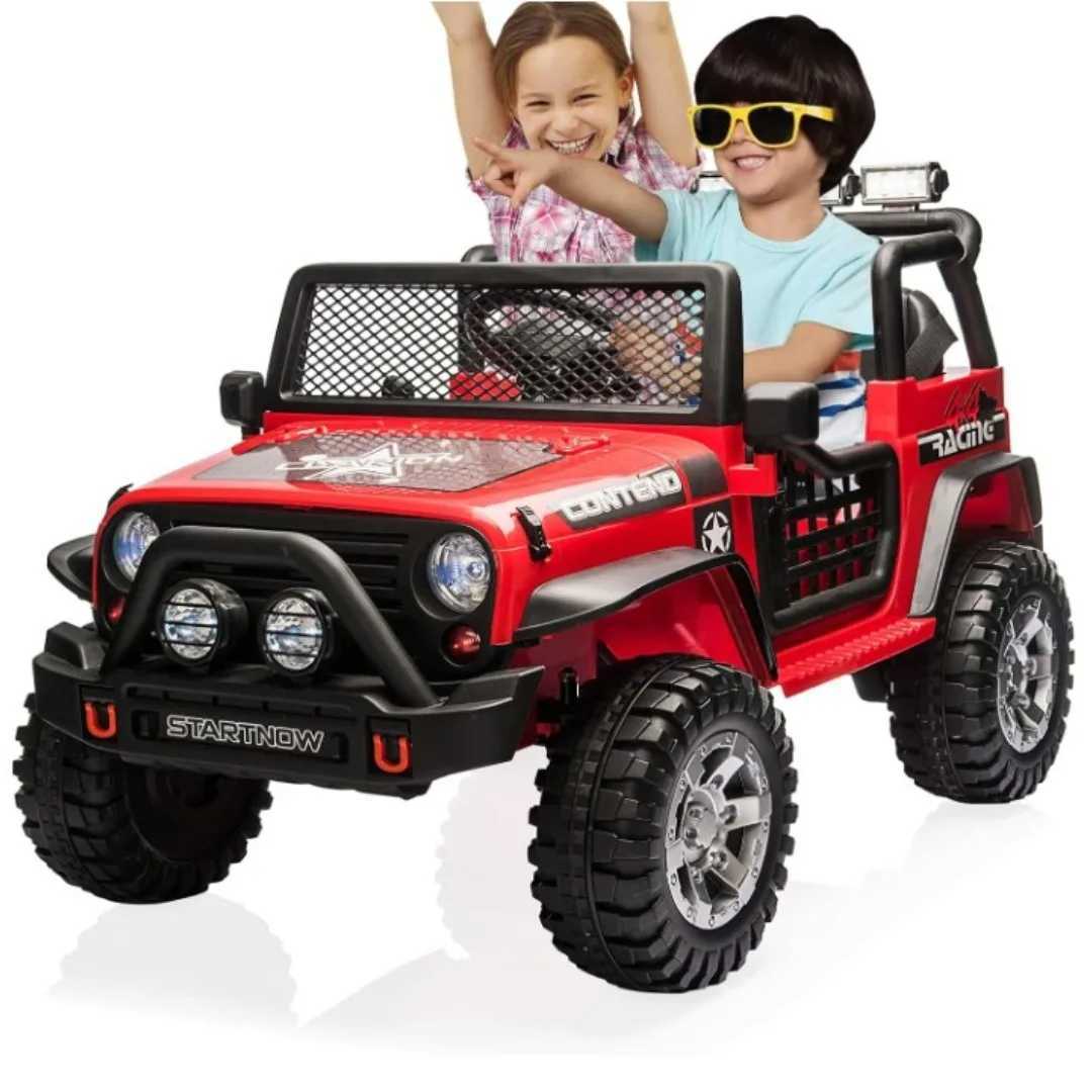 2 Seater Kids Ride on Truck Car 12V Battery Powered Electric Vehicle for Kids w/Remote Spring Suspension LED Light 3 Speeds z250508