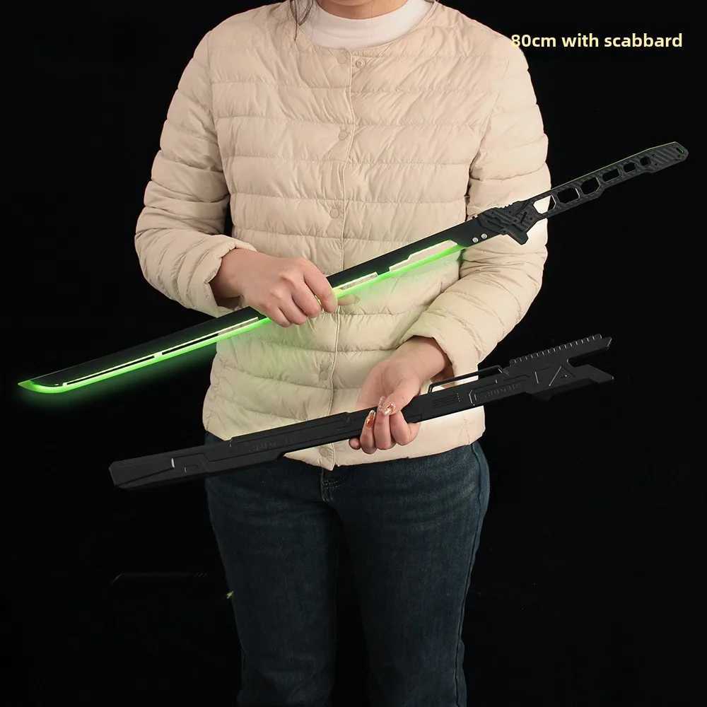 Cyberpunk 80cm/31.5in Lightsaber Samurai Sword with Sheath Model Props Collectible Game Peripherals Cosplay Boy Holiday Toy Gift T250508