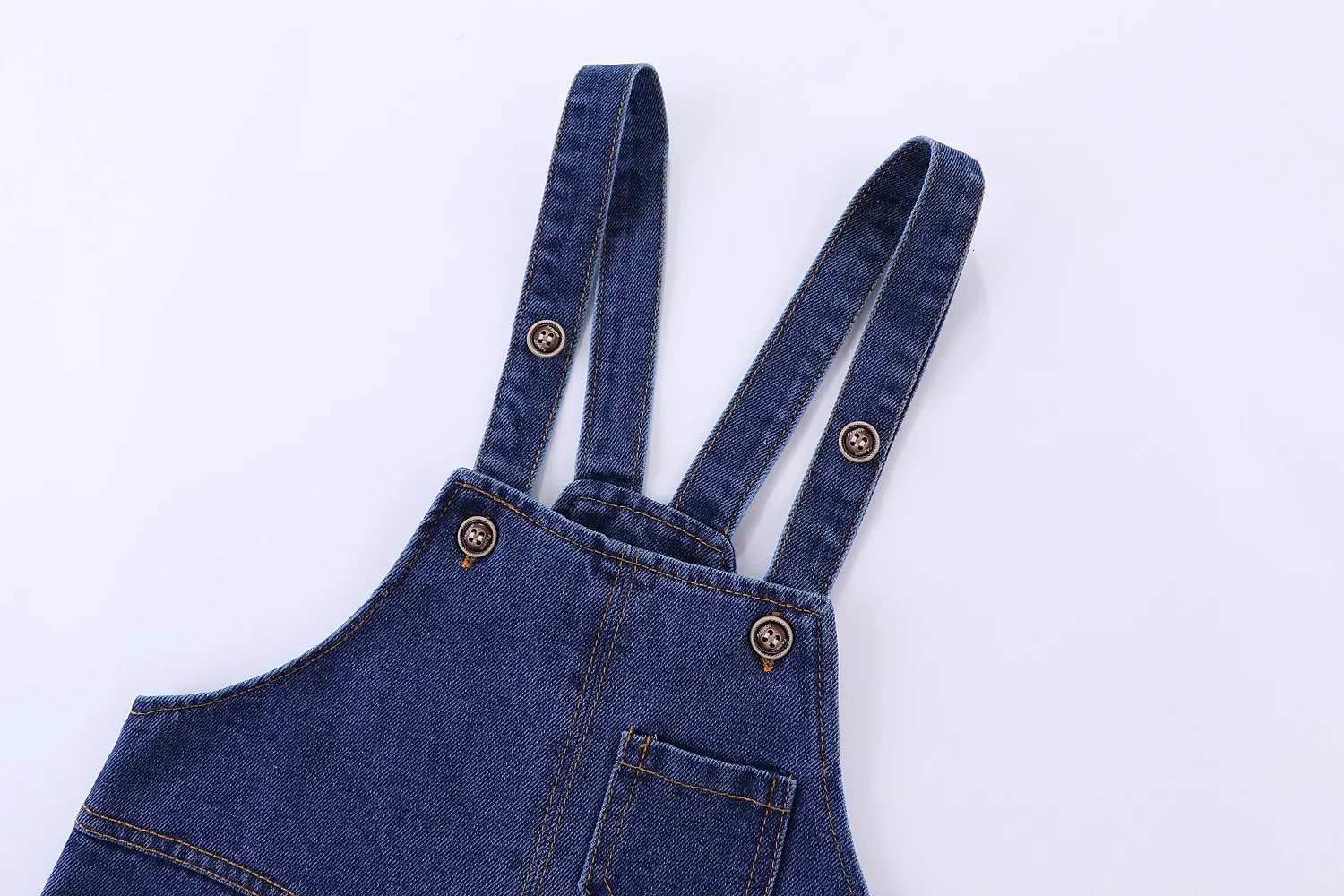 Mudkingdom Toddler Boys Girls Denim Overalls Button Multi-pocket Cotton Plain White Pants for Kids Jean Jumpsuit 1-7 Years 250508