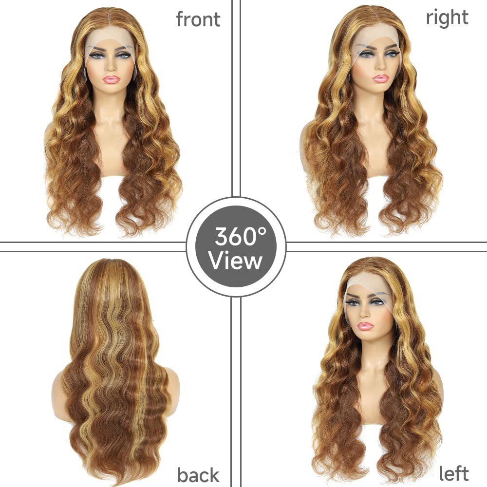 womens Wig mid length rolled black brown gradient synthetic high-temperature silk full head cover