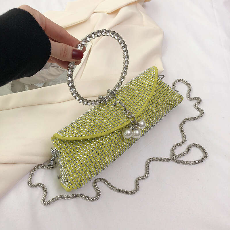 Dinner Bag Dinner Bag Internet Celebrity Studded Shiny Handbag For Women Niche Design Crossbody Mobile Phone Bag Sparkling Diamond Dinner Bag KQ KQ