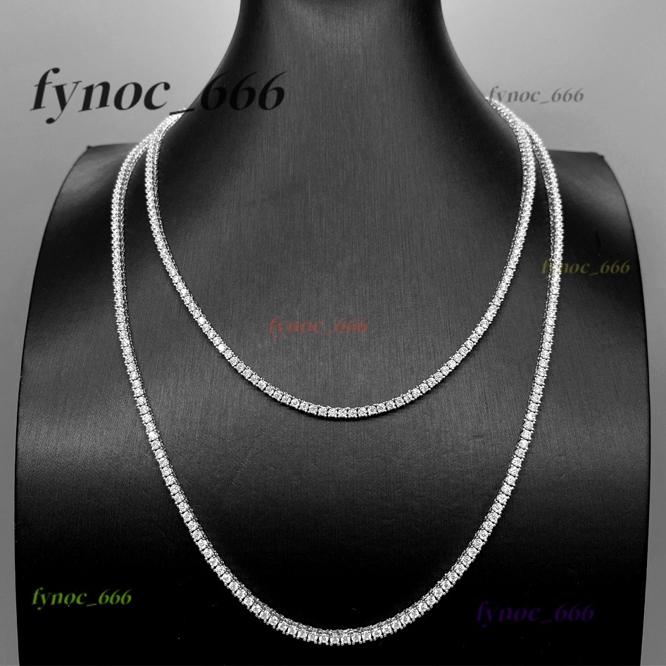 2mm Wide Sterling Silver S925 Bracelet Iced Out Moissanite Buss Down Jewelry Cubic Moissanite Tennis Chain Necklace