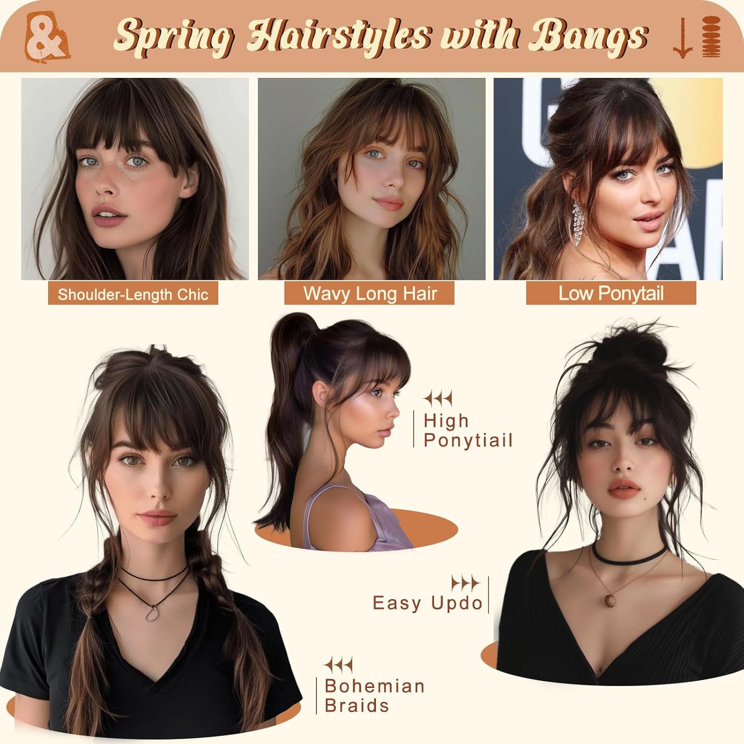 YK 100% real person hair clip style bangs full face shape suitable for curved bangs with temples suitable for daily wear with flowing air bangs