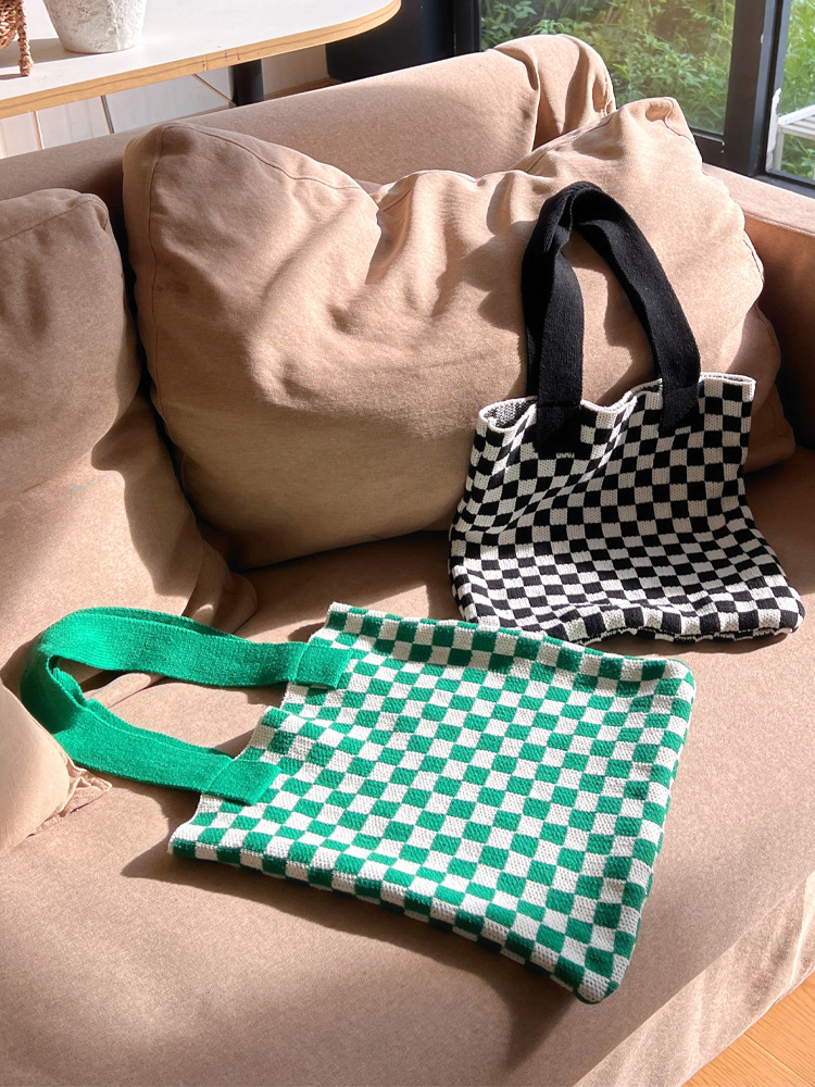 Large Capacity Knitted Bag for Women - Shopping Bag, Casual Knitted Bag, Handheld Shoulder Bag, Versatile Tote Bag, Arm Bag, Trendy Bag