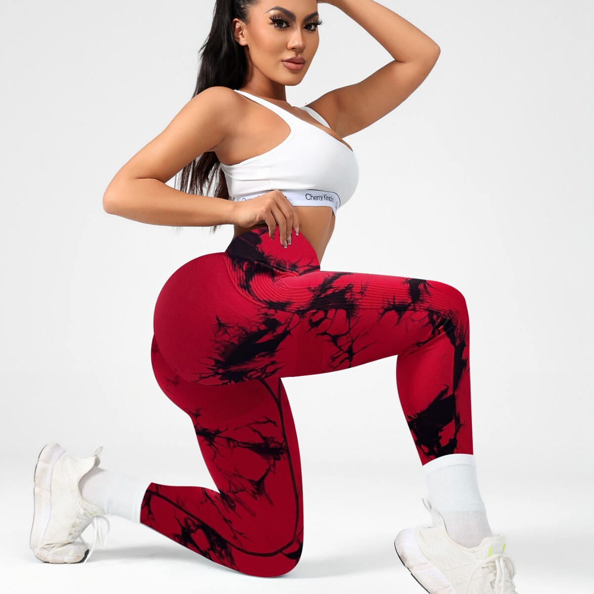New color hot selling tie dye skin friendly fit, anti roll edge, running, floral fitness pants, tight fitting sports yoga pants